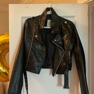Black leather jacket